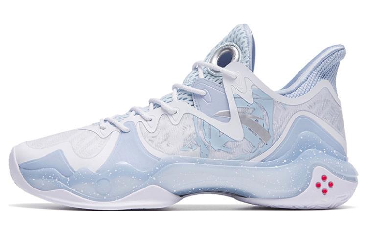Anta Shock Wave 4 Cushioning Anti-Slip And Wear-Resistant Low-Top Basketball Shoes Blue White
