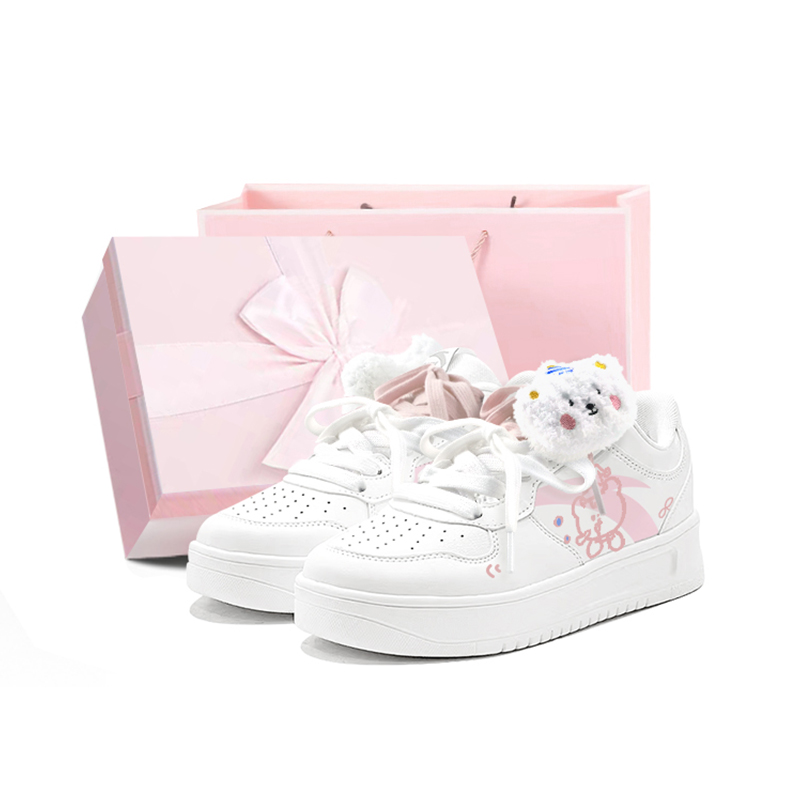 Anta Relaxed Slip Resistant And Abrasion Resistant Coverage Low Top Skateboard Shoes Unisex White Pink