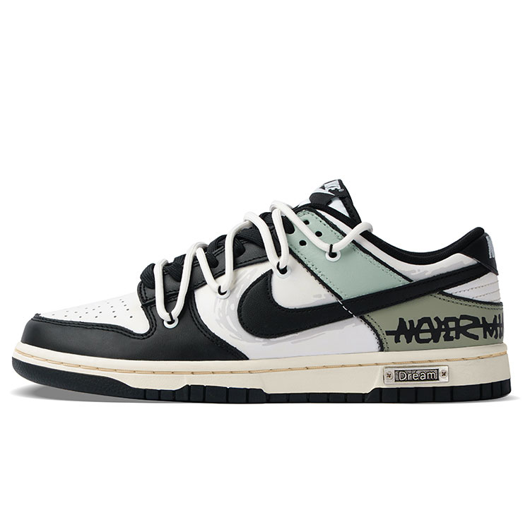 Nike Dunk Anti Slip And Wear Resistant Lightweight Low Top Skateboard Shoes Unisex Black Green