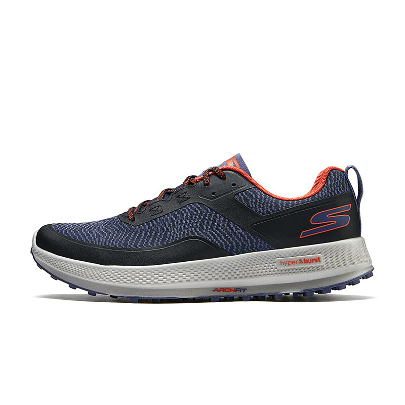 Skechers Cushioning Wear-Resistant Low-Top Running Shoes Men's Black Orange