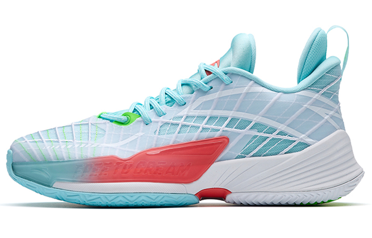 Anta Light Horseman 3 Anti-Slip Wear-Resistant Low-Top Basketball Shoes White Red Blue