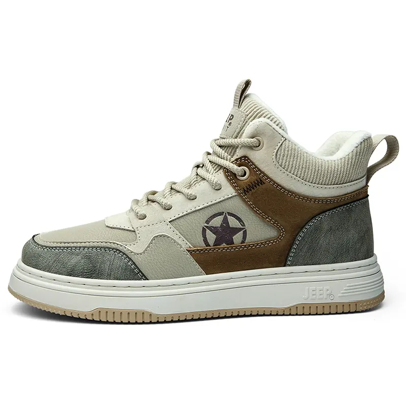 JEEP SPIRIT Winter Fleece Lined Padded High Top Thermal High Top Skateboard Shoes Men's