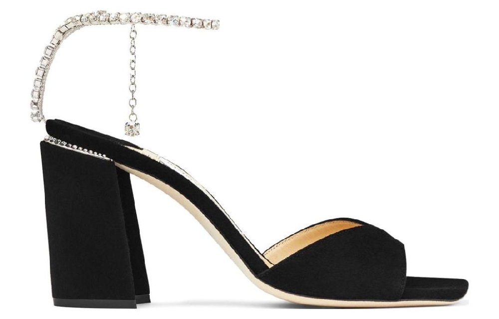 Jimmy Choo Saeda 85mm Crystal-strap Sandals