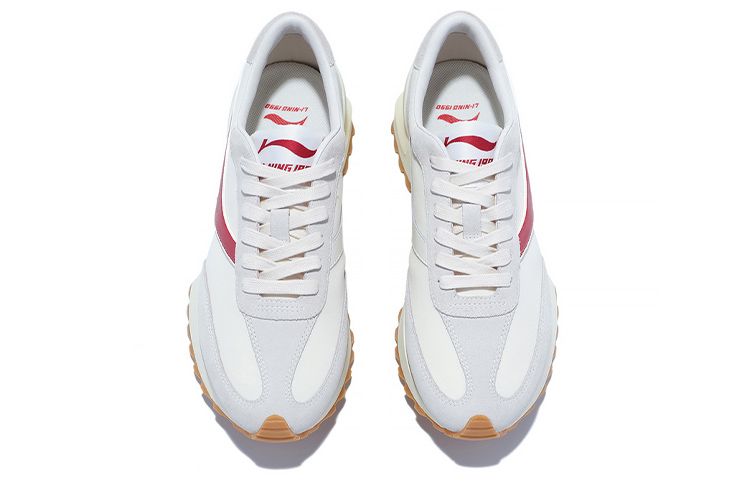 LI-NING 1990 Zhengrong Wear-Resistant Slip-Resistant Low-Top Casual Shoes Women's White Red