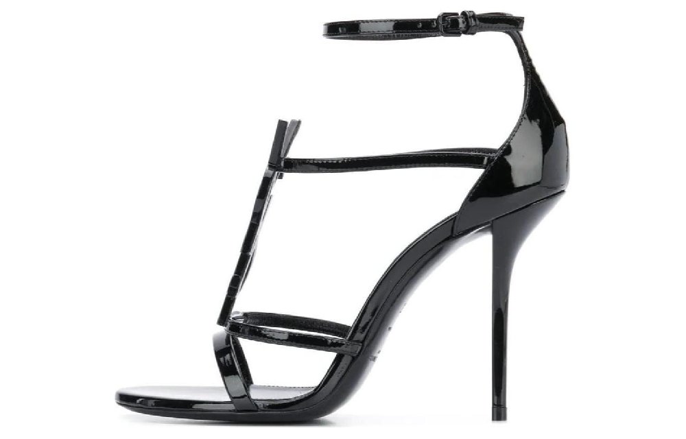 SAINT LAURENT Cassandra One Strap Sandals Women's Black