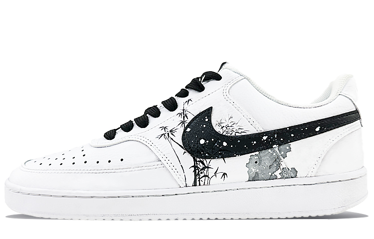 Nike Court Vision 1 Low-Top Skateboard Shoes Men's White Black