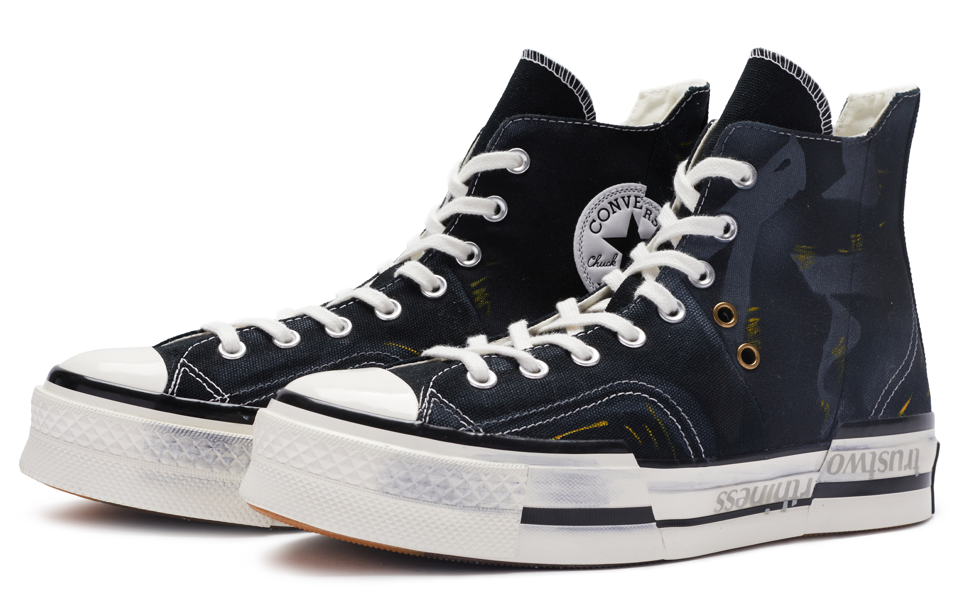 Converse 1970s Chuck Shock Absorbers High Top Canvas Shoes Unisex Black White купить в интернет-магазине Yoocart с быстрой доставкой по России.