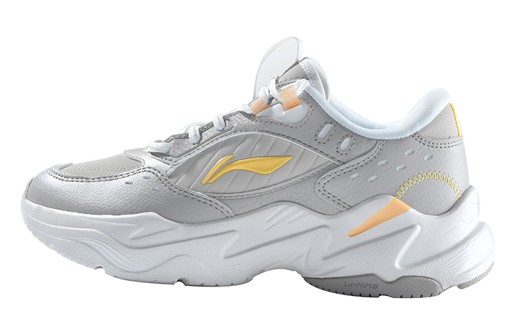 LiNing Rebound Cushioning Abrasion Resistant Low top Running Shoes Women's Mist Gray