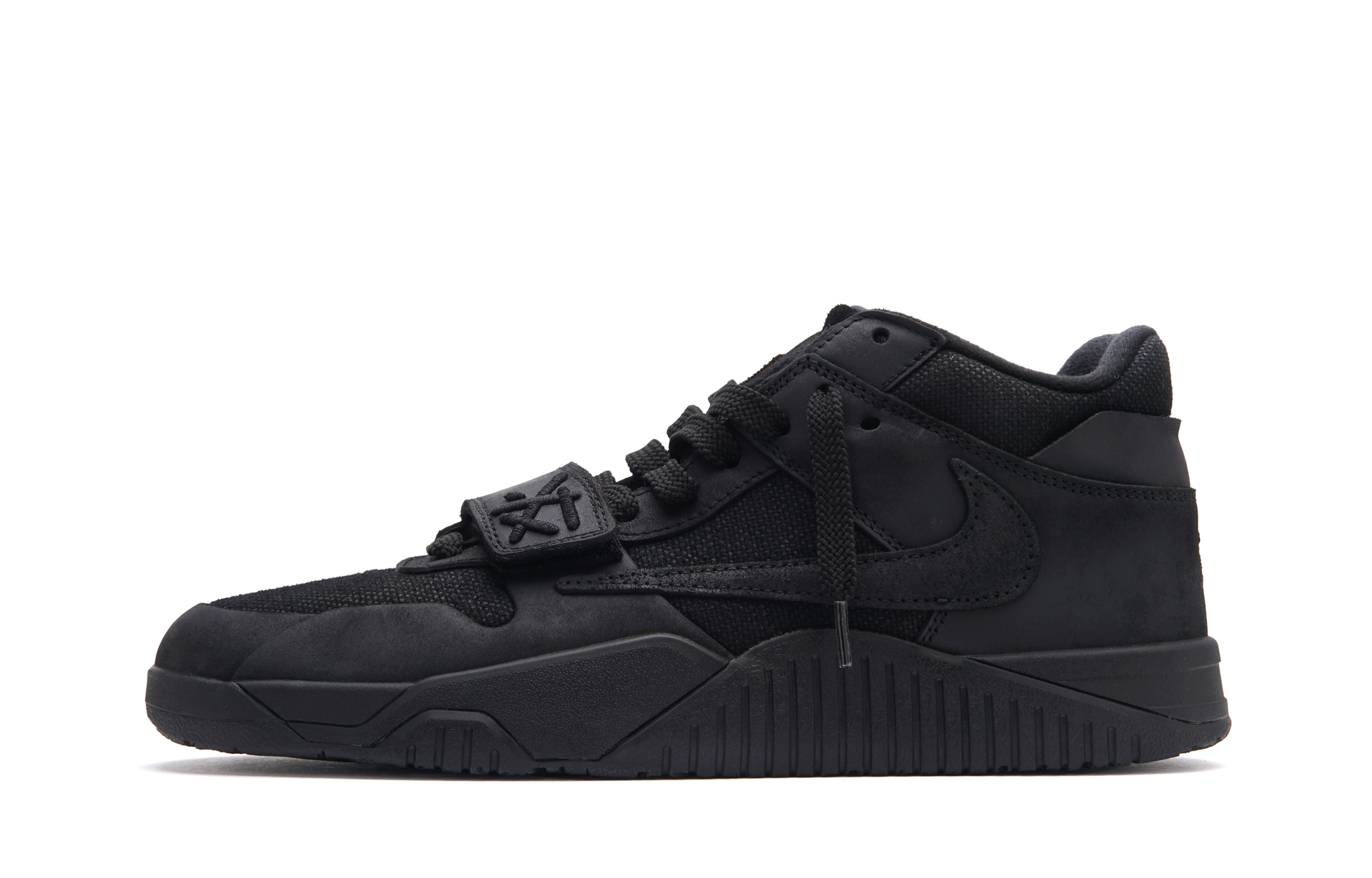 Travis Scott x Jordan Jumpman Jack Dark Matter Shock Absorbers Mid Top Basketball Shoes Unisex Black