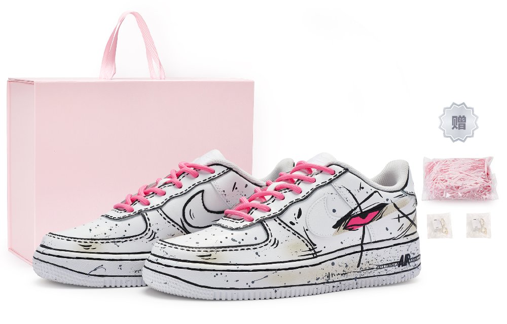 Nike Air Force 1 Skateboard Shoes Men Low-Top Black/Pink