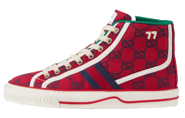 GUCCI Tennis 1977 520 Special Collection High Top Stylish Skateboarding Shoes Women's Red