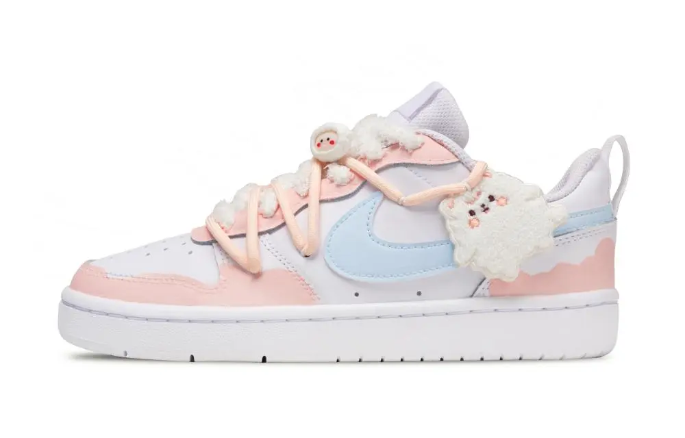 Nike Court Borough2 Abrasion Resistant Low Top Skateboard Shoes Women's Pink