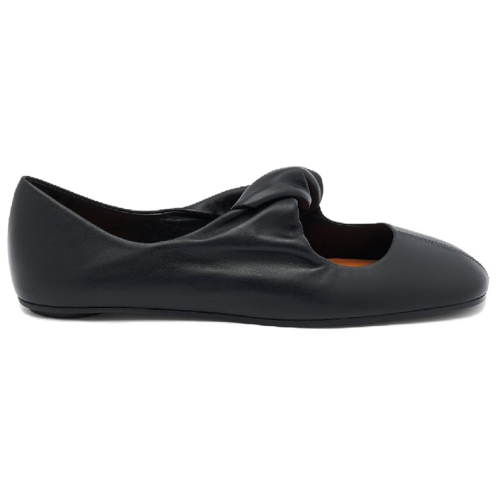 Alexander McQueen Twist Detailed Round Toe Ballet Flats Women's