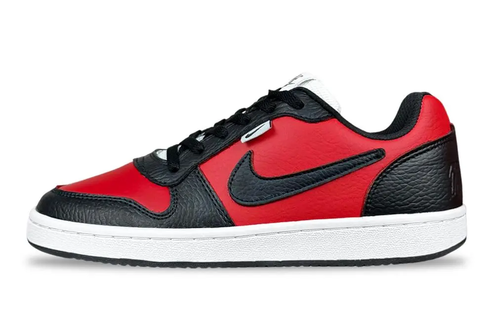 Nike EBERNON Bulls Abrasion Resistant Low top Skateboard Shoes Men's Black Red