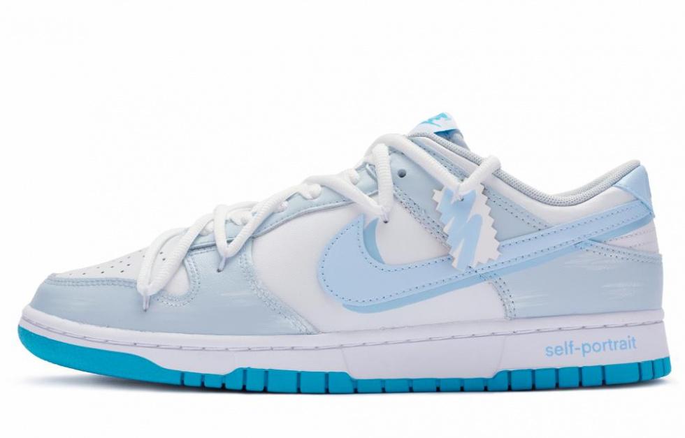 Nike Dunk Low Top Skateboard Shoes Men's Blue White