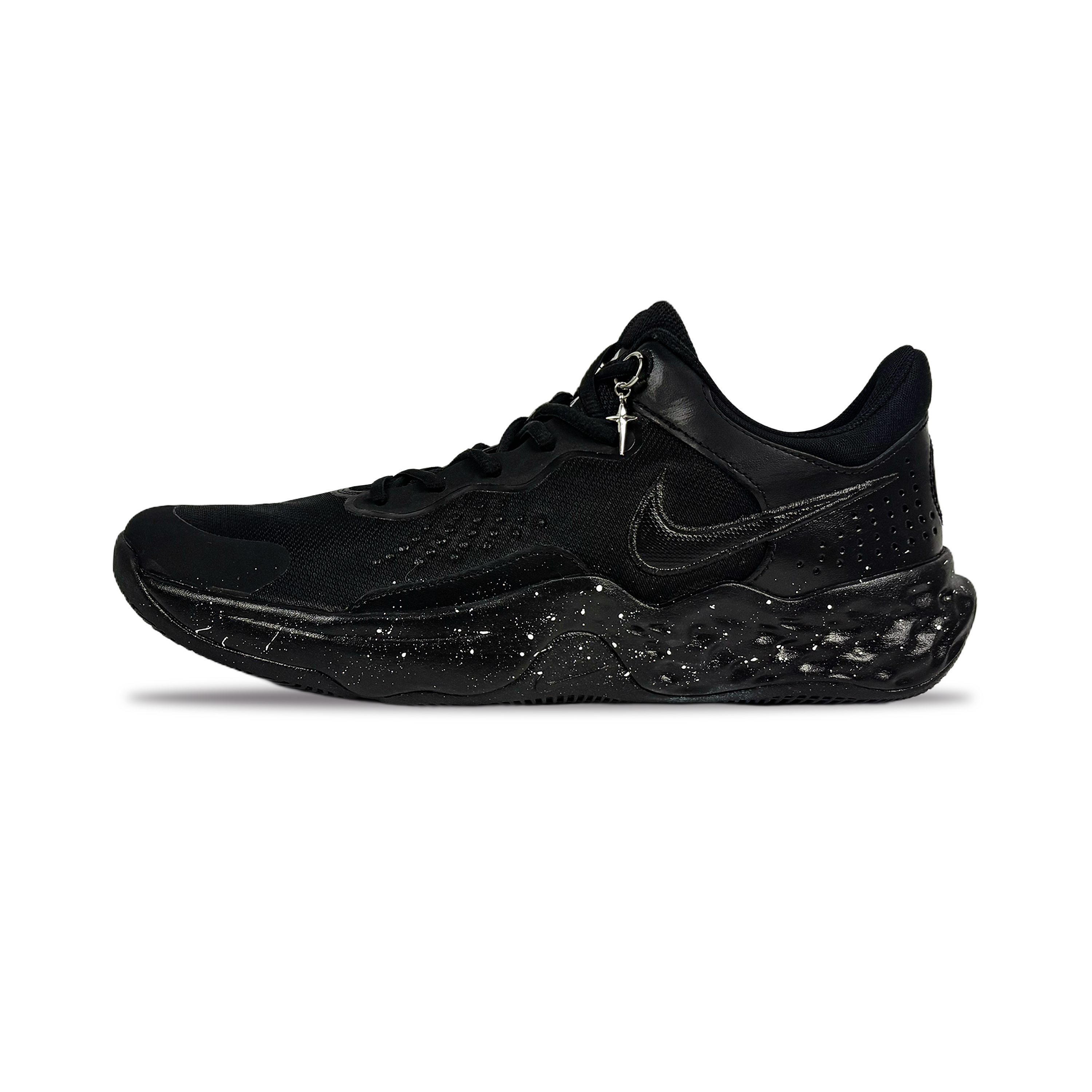 Nike Fly By Mid 3 Black Warrior Cushioning, Wear Resistant Mid top Basketball Shoes Men's Black