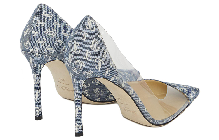 Jimmy Choo Cass Slim Heel High Heels 9.5cm Women's Blue