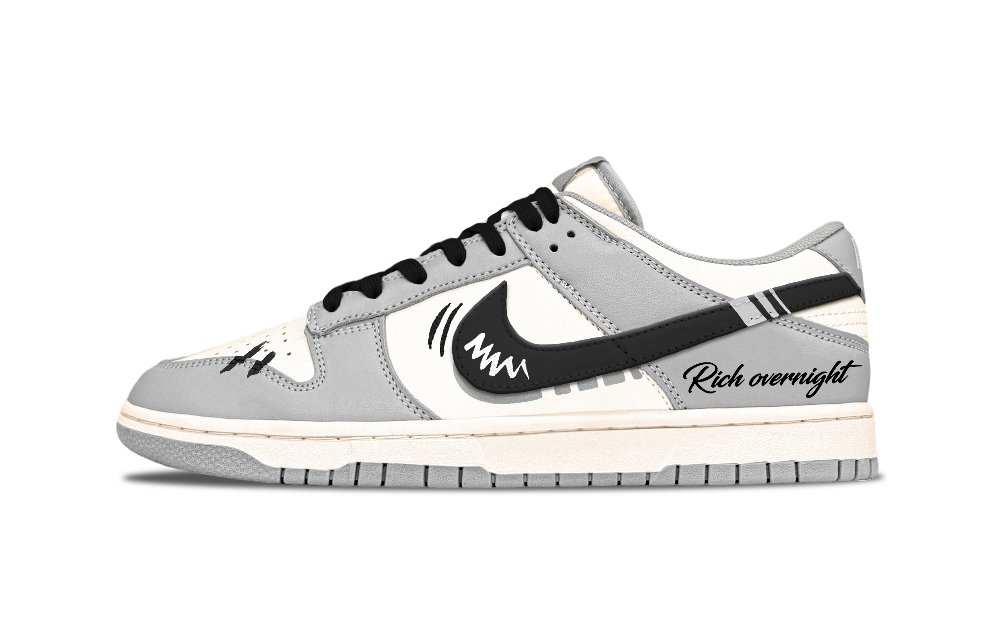 Nike Dunk Small Dior Low Top Skateboard Shoes Men's Black White Gray
