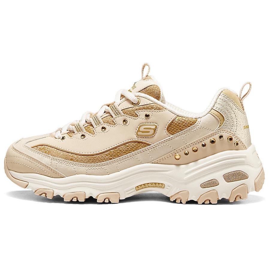 Skechers DLITES Anti-Slip Wear-Resistant Low-Top Chunky Sneakers Women's Gold