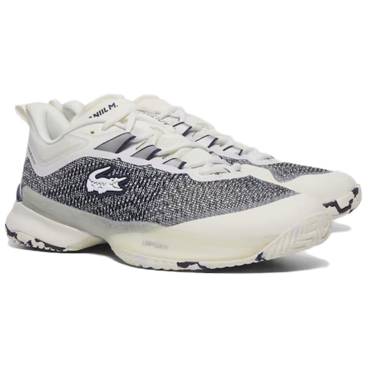 LACOSTE Abrasion Resistant Low Top Tennis Shoes Men's Ecru купить в интернет-магазине Yoocart с быстрой доставкой по России.