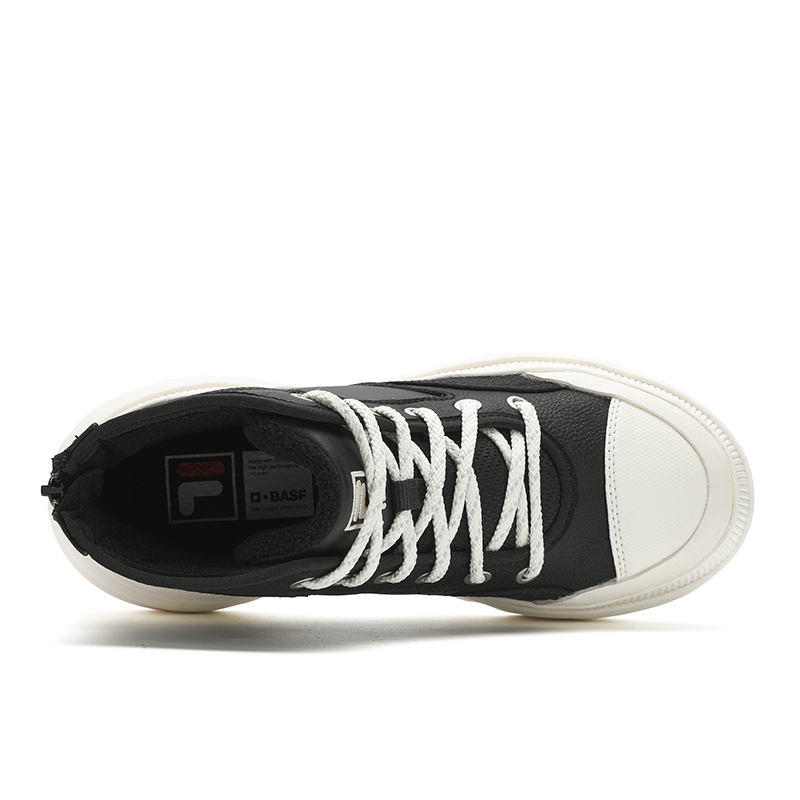 FILA BREAD Wear-Resistant Mid-Top Chunky Sneakers Women's Black White