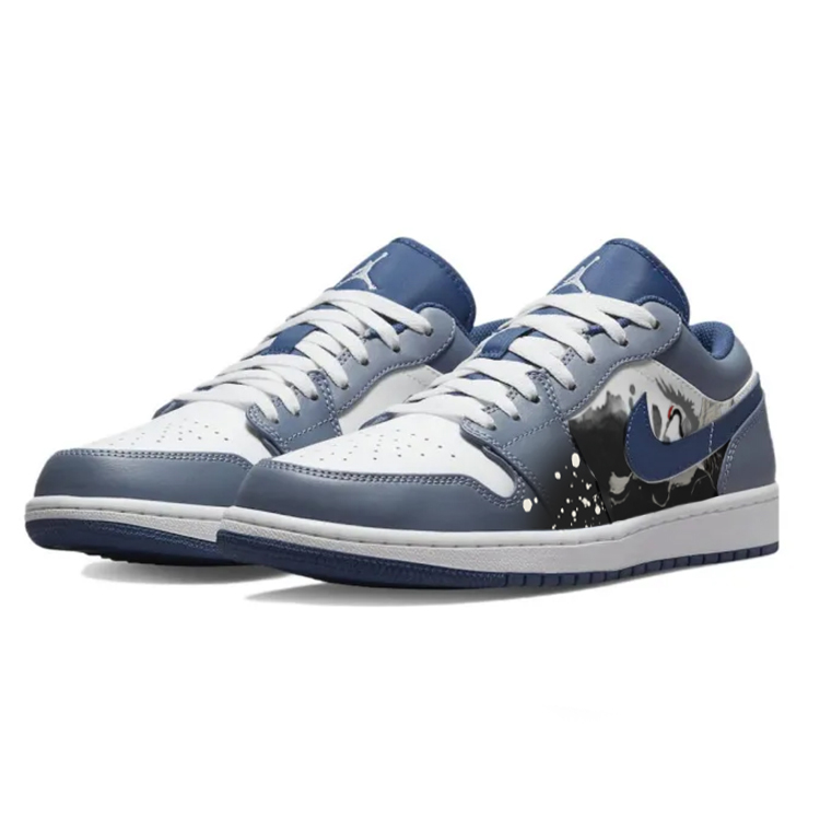 Jordan Air Jordan 1 Durable Breathable Low-Top Vintage Basketball Shoes Men's Marine Blue купить в интернет-магазине Yoocart с быстрой доставкой по России.