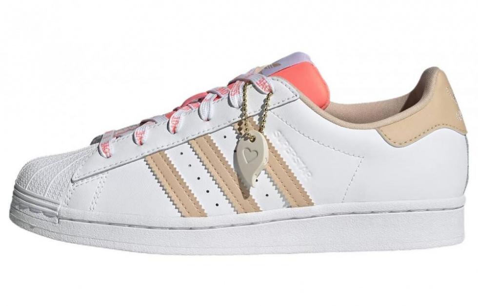 Adidas Originals Superstar Cloud White Halo Blush Acid Red Women's