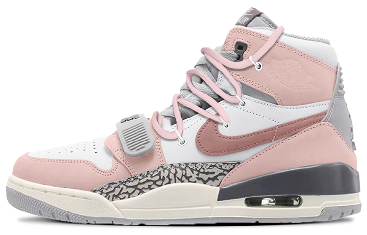 Jordan Legacy 312 High Top Vintage Basketball Shoes Men's Pink White Clay
