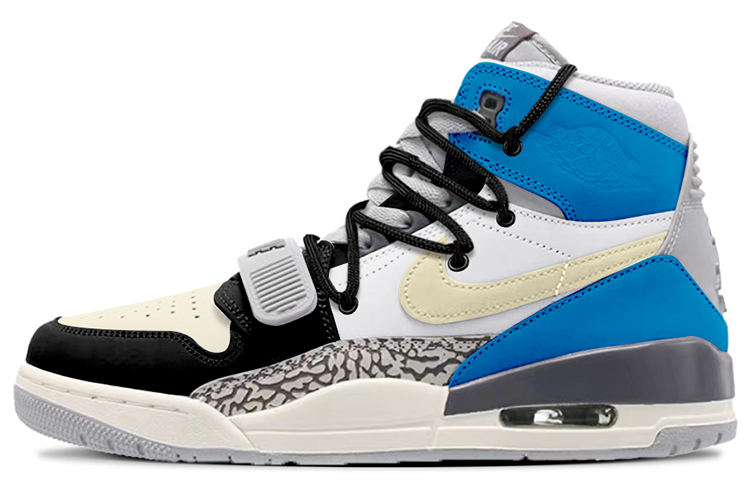 Jordan Legacy 312 High-Top Vintage Basketball Shoes Men's Beige Blue Gray