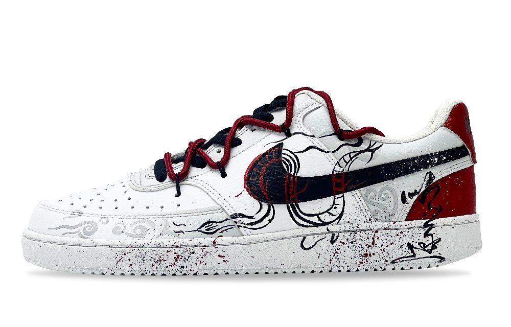 Nike Court Vision 1 Anti-Slip Wear-Resistant Low-Top Skateboard Shoes Women's White Red