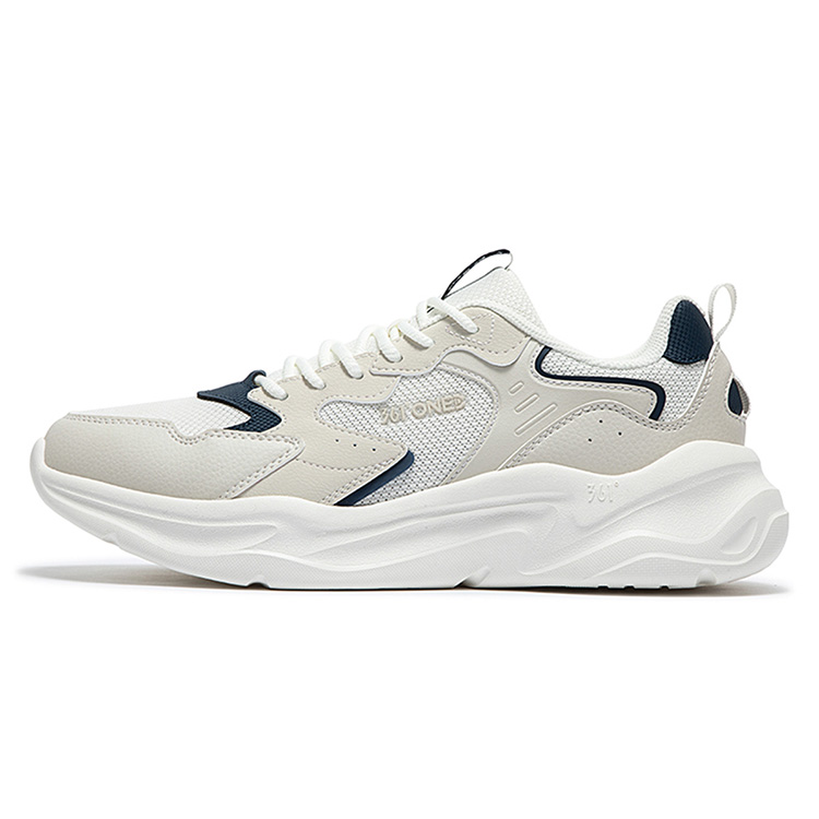 361° Ke Song 2 Anti-Slip Wear-Resistant Low-Top Casual Shoes Men's Feather White
