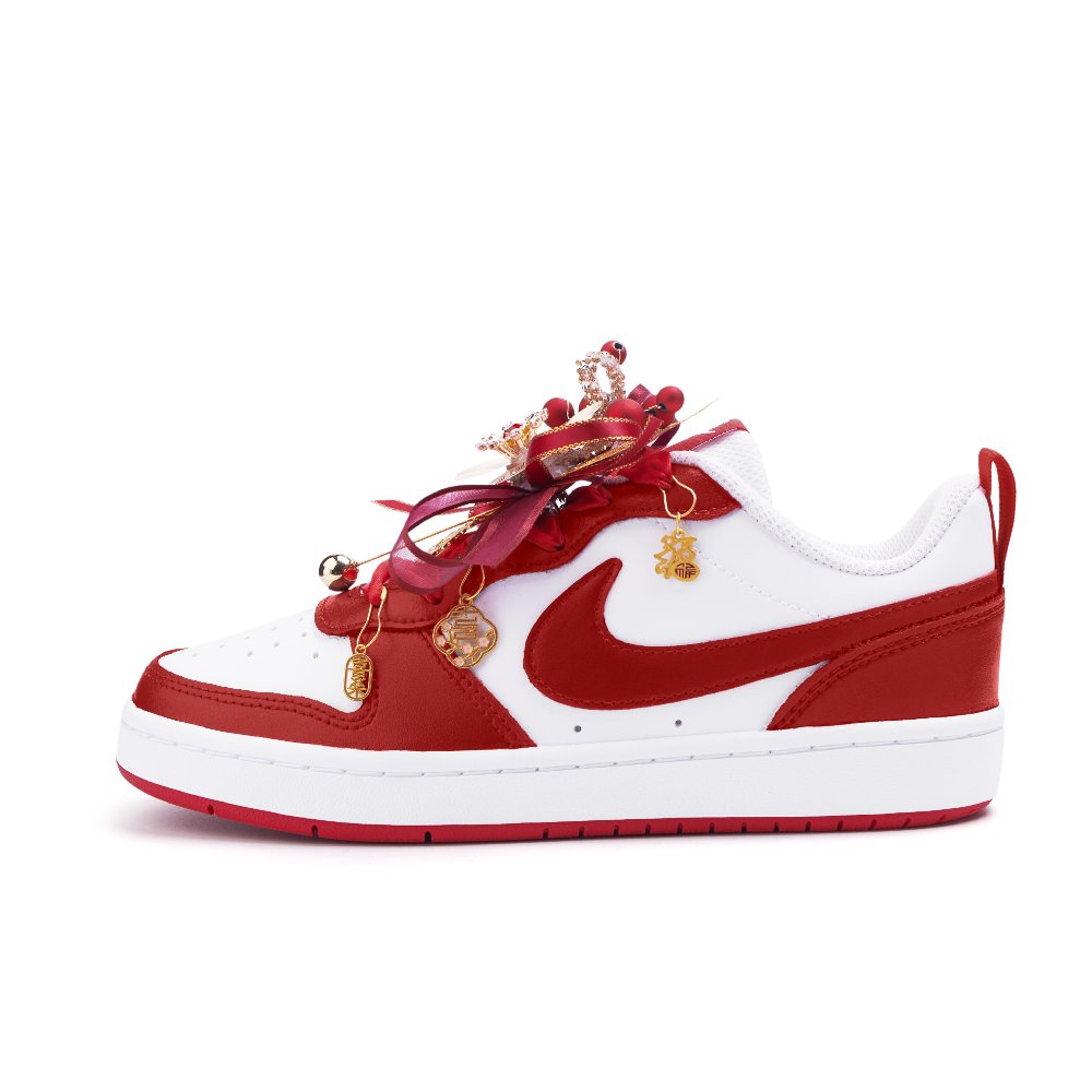 Nike Court Borough 2 Abrasion Resistant Low Top Skateboard Shoes Women's Red