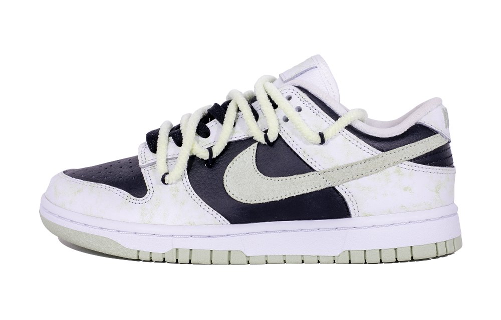 Nike Dunk Matcha Waffle Abrasion Resistant Low Top Skateboard Shoes Women's Black Green