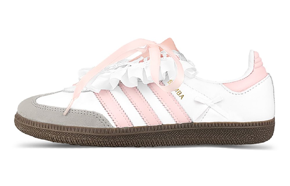 Adidas Originals SAMBA OG Abrasion Resistant Low top Skateboard Shoes Unisex White Pink