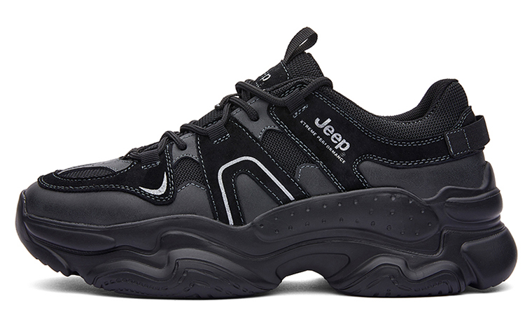 Jeep Height Increasing Low-Top Outdoor Shoes Men's Black