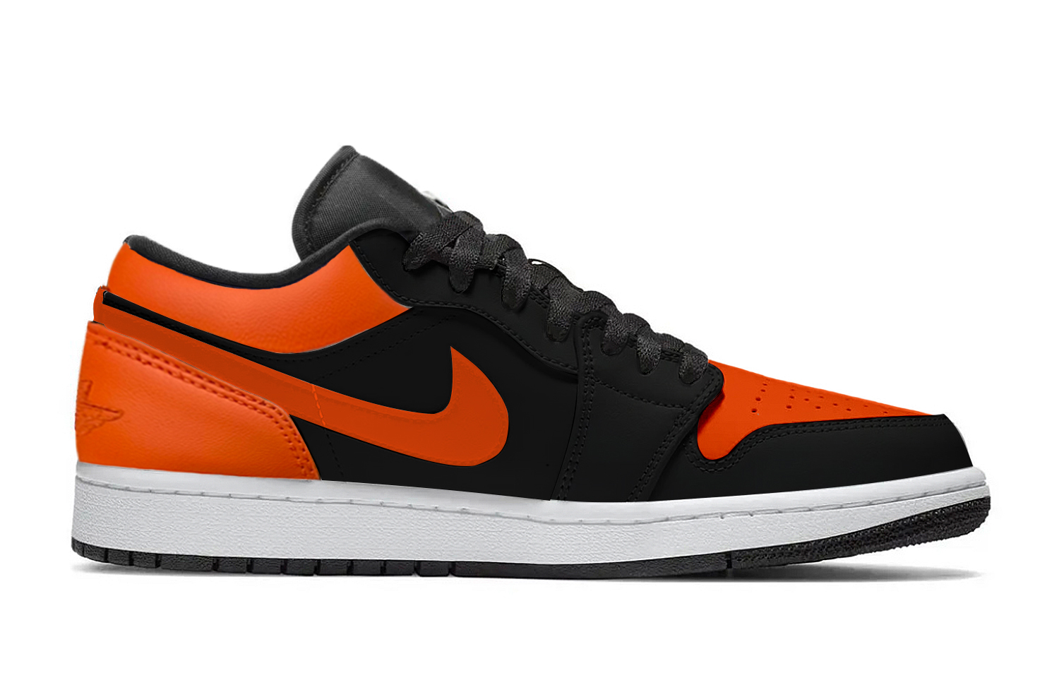 Jordan Air Jordan 1 Abrasion Resistant Low top Vintage Basketball Shoes Unisex Black Orange