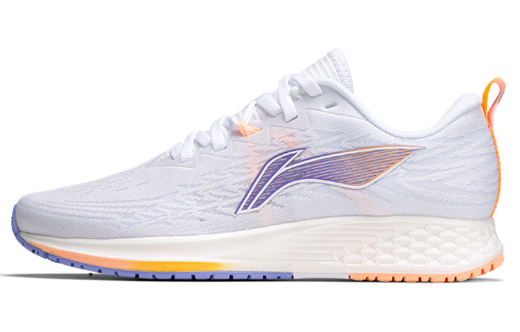 LiNing Red Hare 4 Cushioning Anti-Slip And Wear-Resistant Low-Top Light Foam Running Shoes Women's White Orange