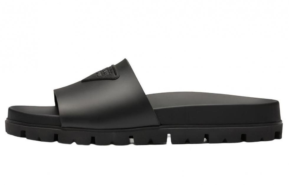 PRADA Rubber Slides Black Men's