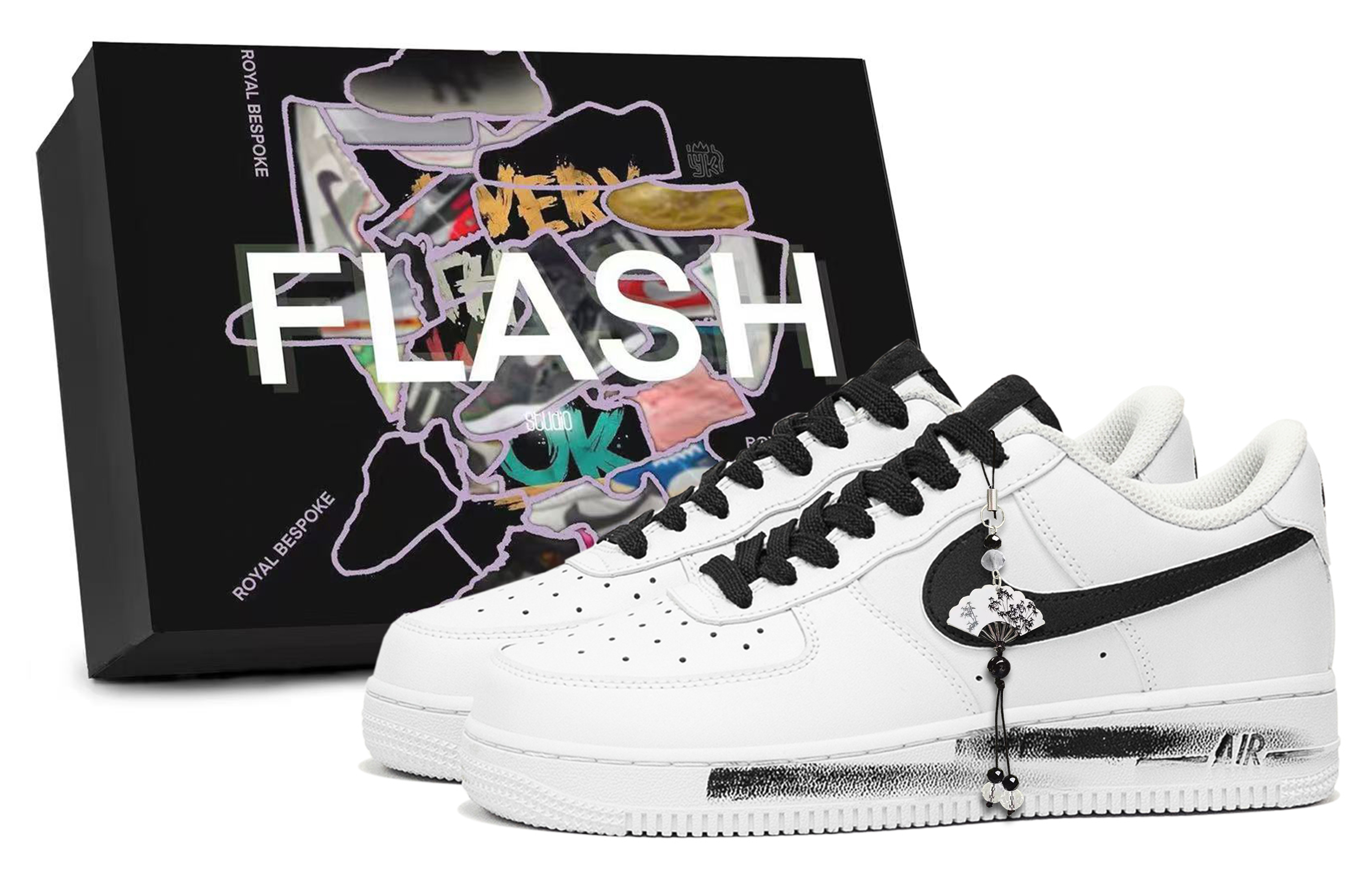 Nike Air Force 1 Black Mourning, Box Included Low top Skateboard Shoes Unisex Black White