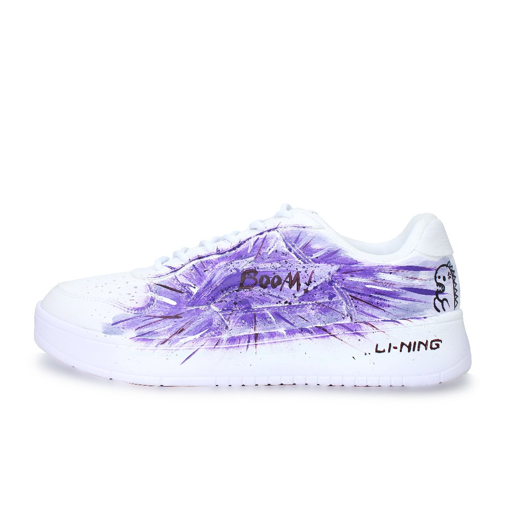 LiNing Pontoon Boats Wear resistant And Lightweight Low Top Skateboard Shoes Unisex White Black Purple