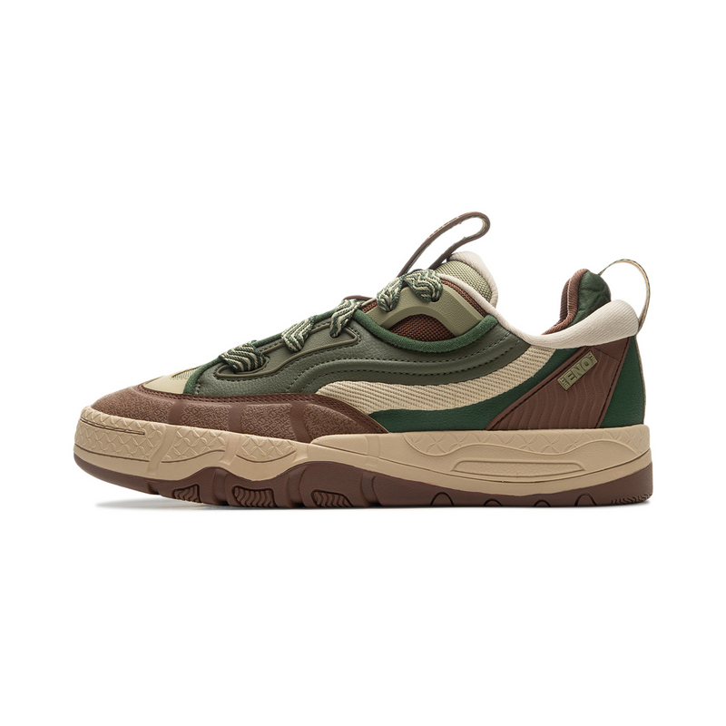 LiNing CF Pursuit Of Honor 4 Low-Top Skateboard Skate Shoes Unisex Brown Green