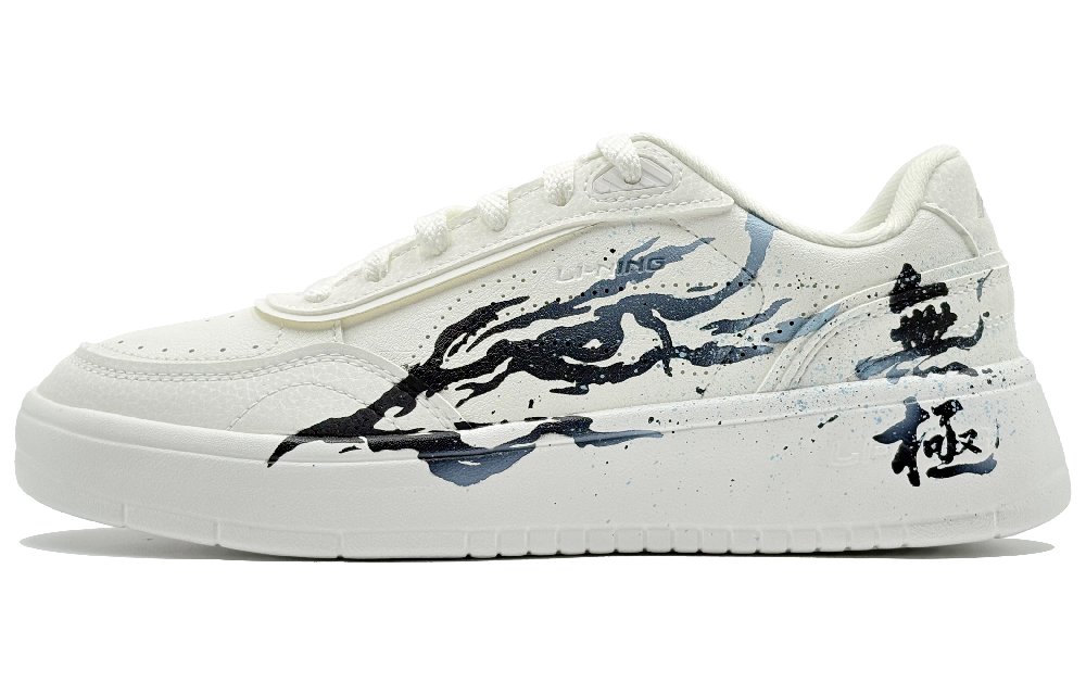 LiNing Su Thermal Slip Resistant And Abrasion Resistant Low Top Skateboard Shoes Women's White Blue