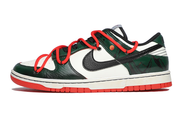 Nike Dunk Skateboard Shoes Women's Low-Top White Green