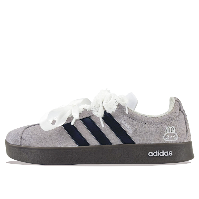 Adidas VL COURT 2.0 Usagi Tsukino Stroller Abrasion Resistant Low Top Skateboard Shoes Women's Pastel Pink