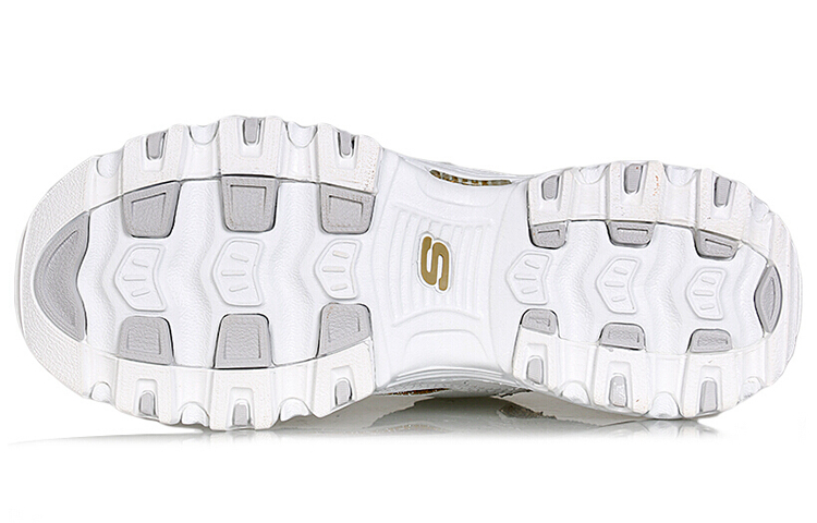 Skechers D'Lites Low Top Daddy Shoes White/Gold Women's