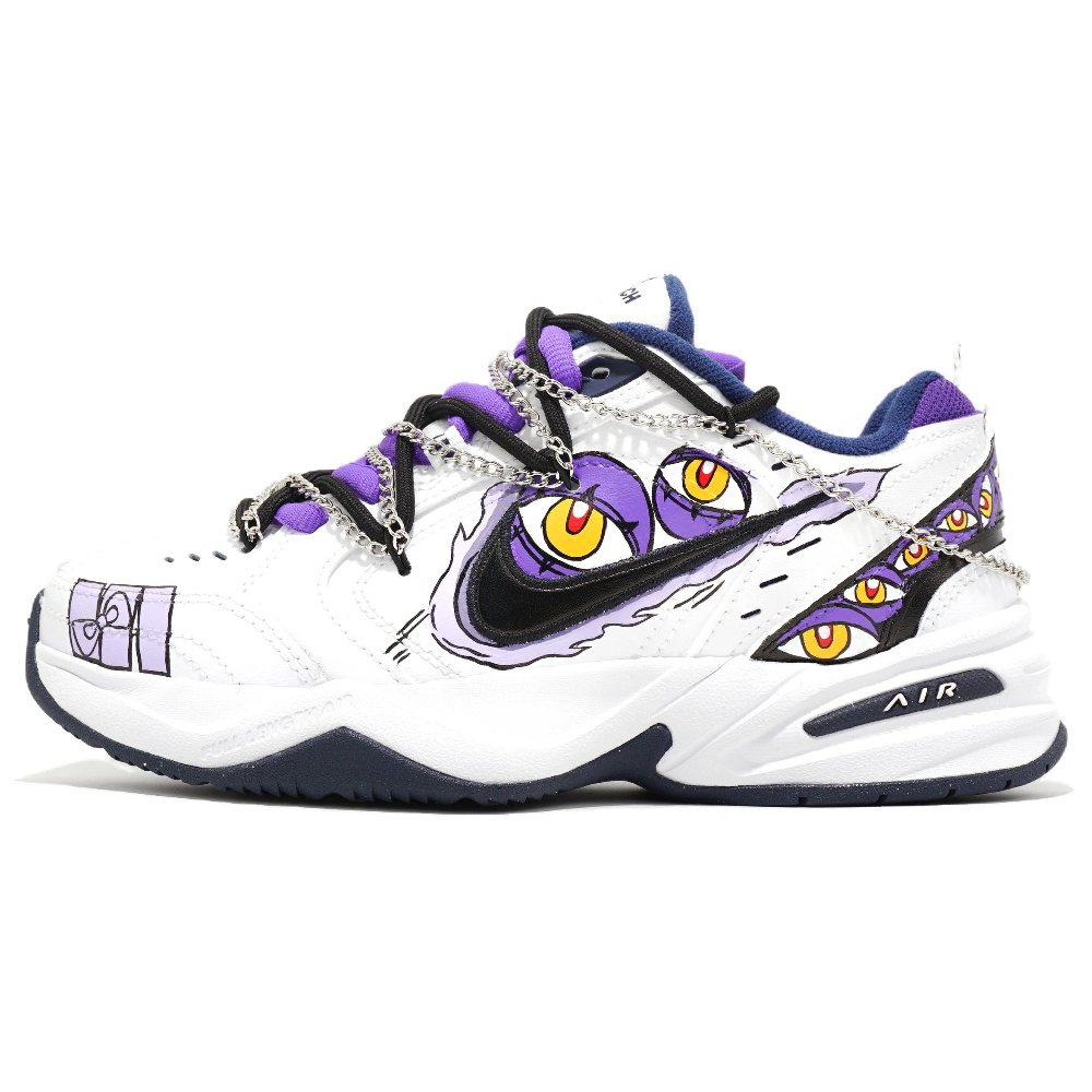 Nike Air Monarch 4 Purple Enchanting Magic Eyes Slip-Resistant Height Increasing Low-Top Chunky Sneakers Unisex Purple