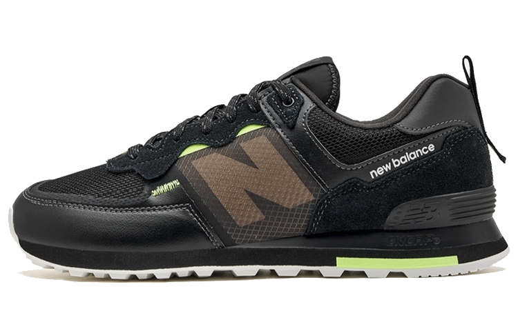 New Balance 574 Black Bleached Lime Glow