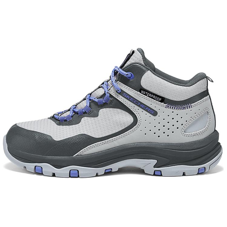 Skechers OUTDOOR Anti-Slip Wear-Resistant Mid-Top Trekking Shoes Women's Purple Gray