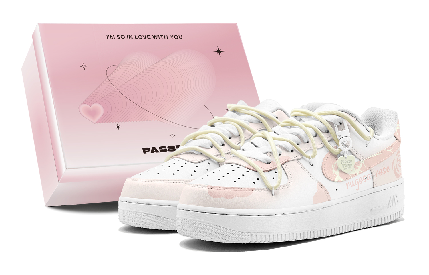 Nike Air Force 1 Rugosa Rose Lover, Graffiti Slip Resistant Low top Casual Skateboard Shoes GS Orange Pink