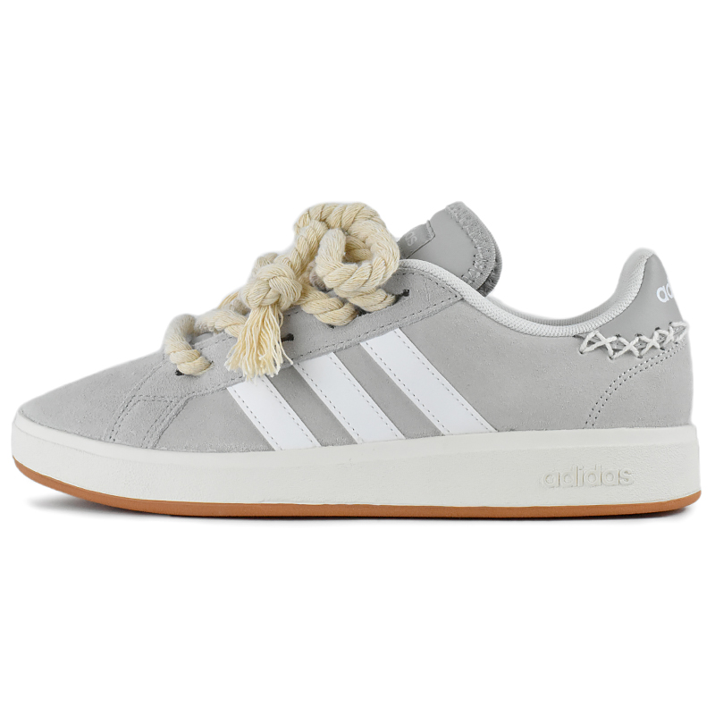 Adidas Grand Court Base 00s Gray Clouds Anti Slip Wear Resistant Low Top Skateboard Shoes Unisex Gray White